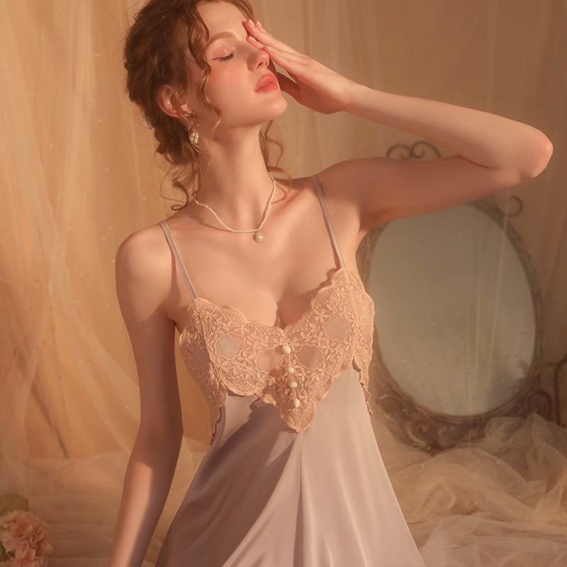 Soft Purple Winter Rose Night Dress & Rob