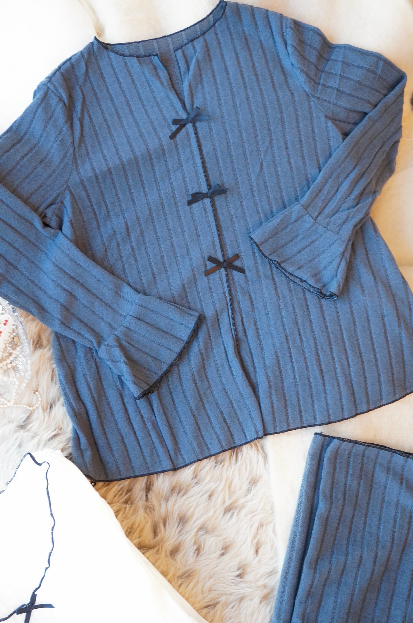 Noel Noir Blue Gray Pajama Set