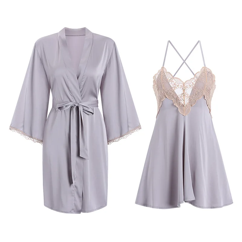 Soft Purple Winter Rose Night Dress & Rob