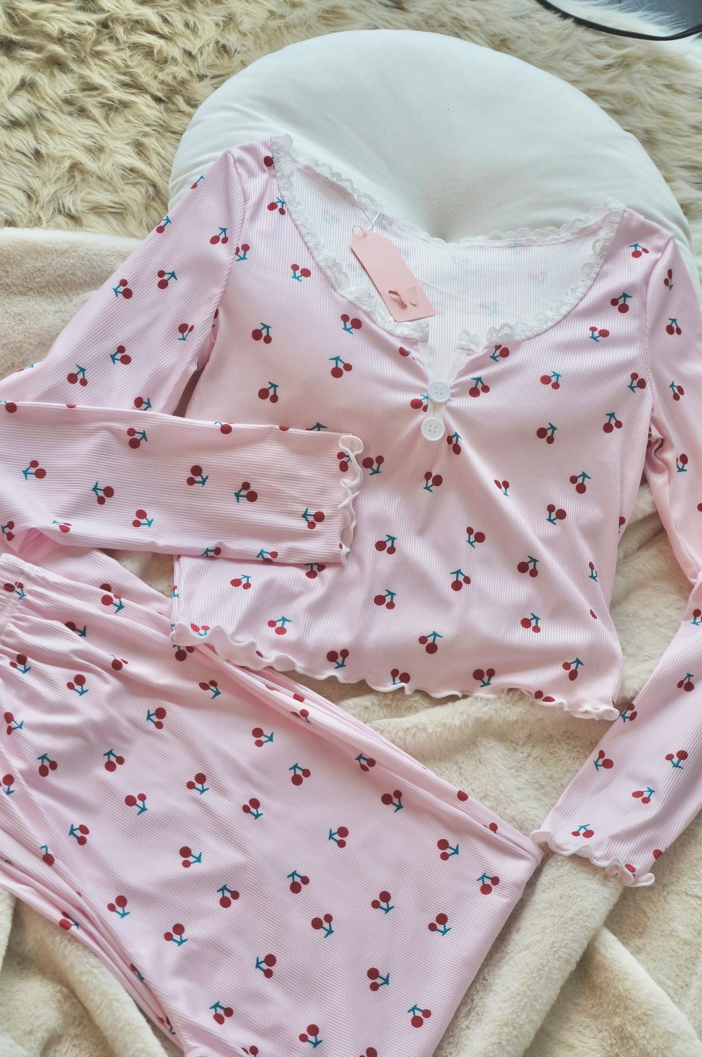 Cherry Cherry Pink Pyjamas Set