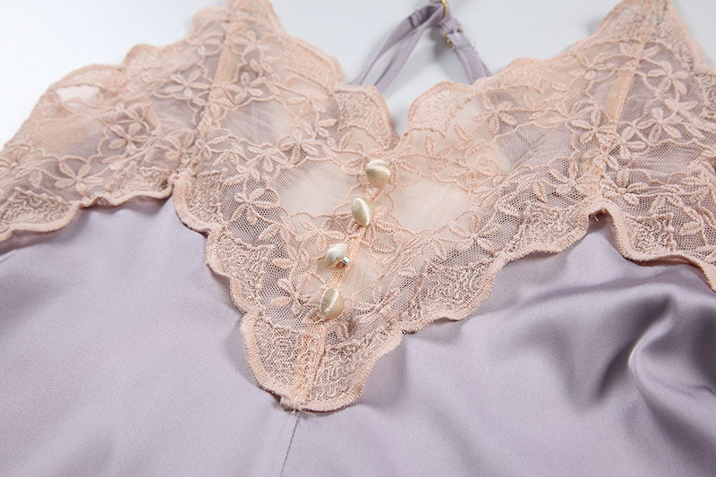 Soft Purple Winter Rose Night Dress & Rob