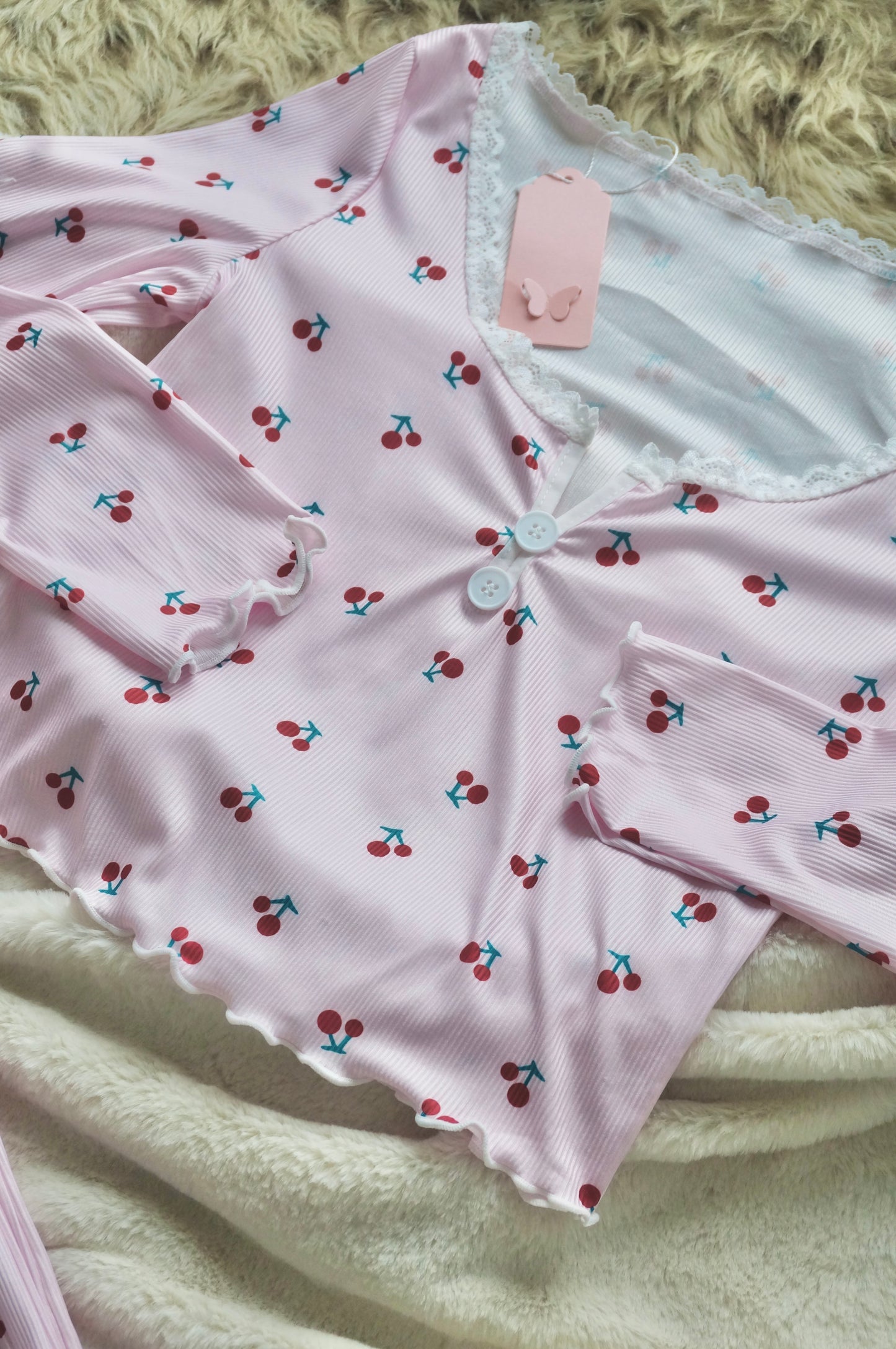 Cherry Cherry Pink Pyjamas Set