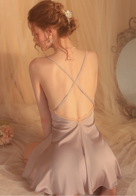 Soft Purple Winter Rose Night Dress & Rob