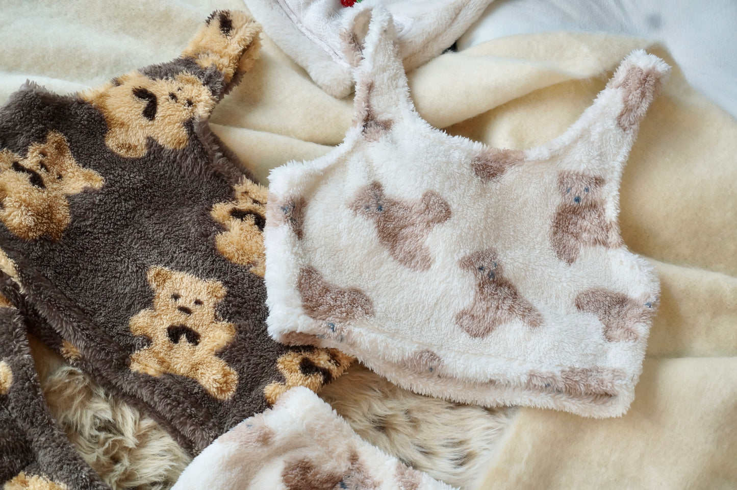 Teddy Hug pajamas set-Cloudy White