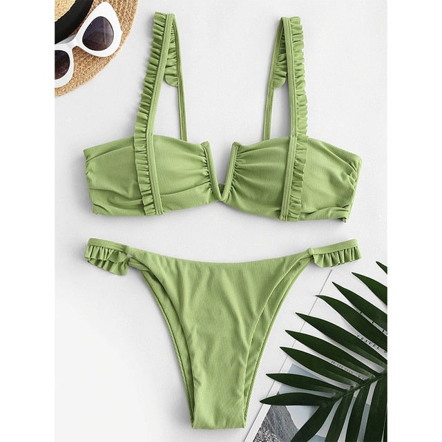 Making Waves Ruffled Two Piece Swimsuit