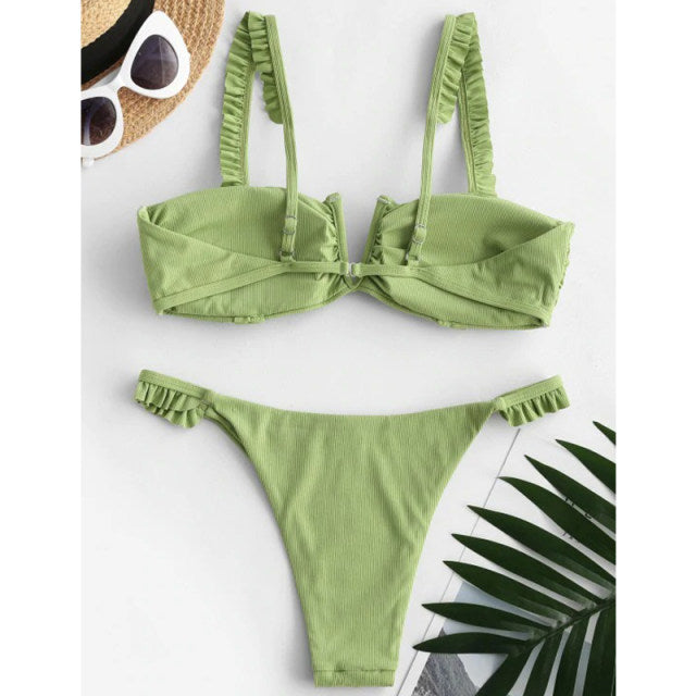 Making Waves Ruffled Two Piece Swimsuit