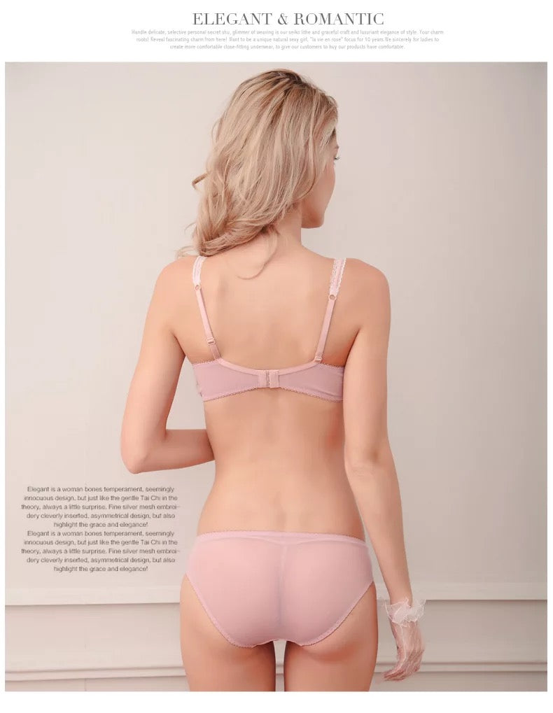 Meadow embroidery bra set