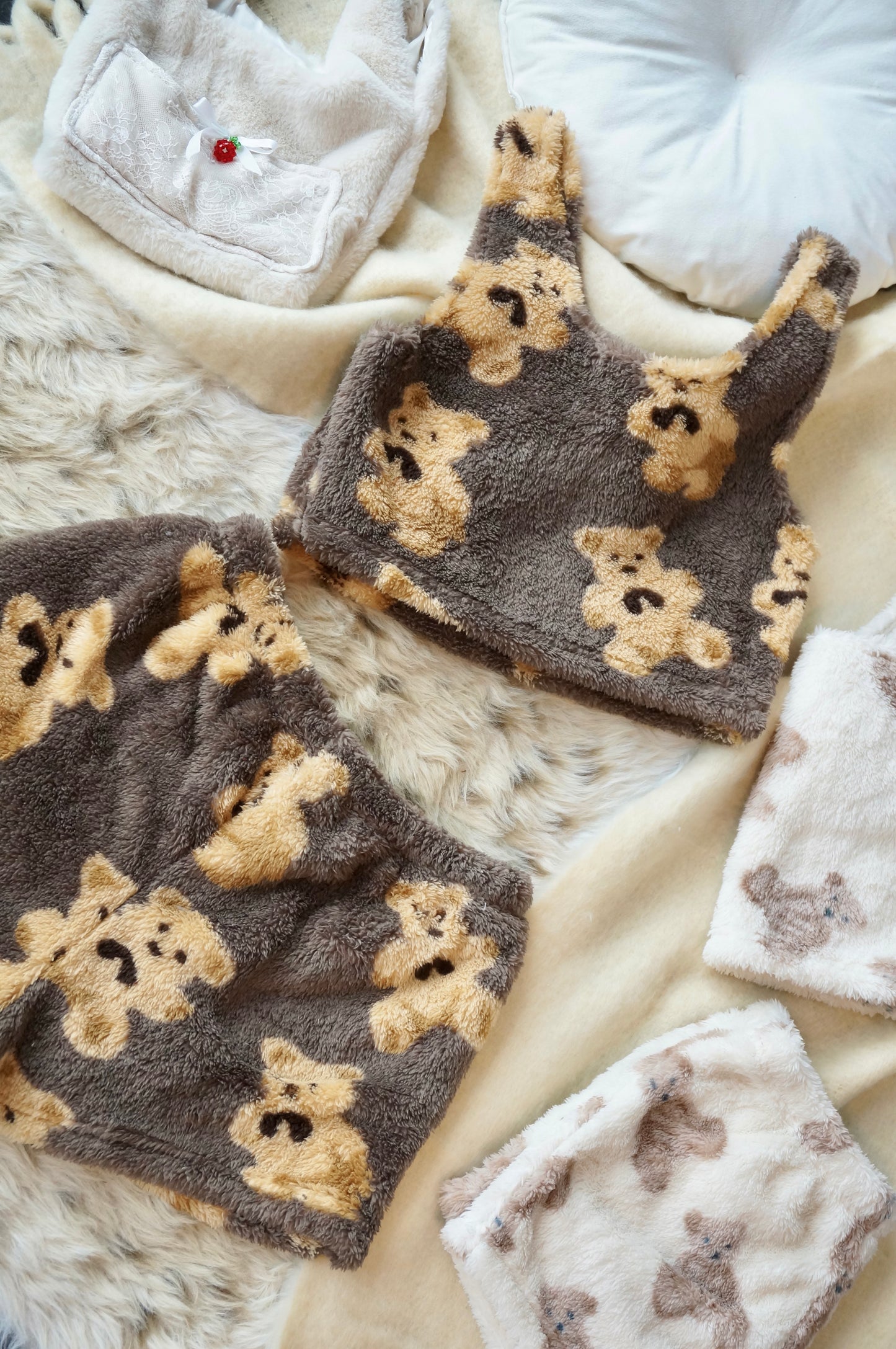 Teddy Hug pajamas set-Teddy Brown