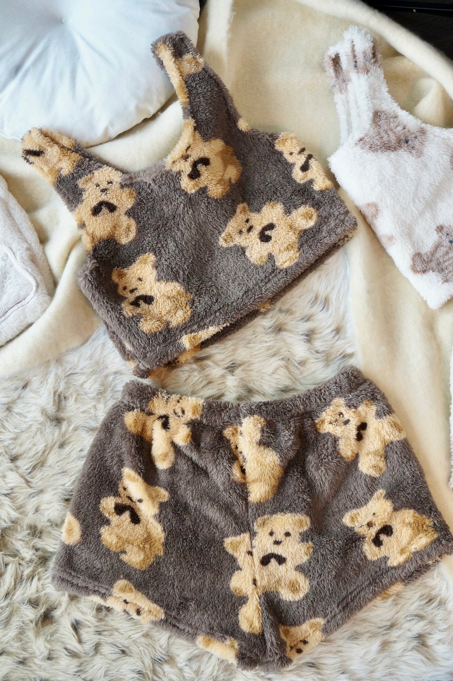 Teddy Hug pajamas set-Teddy Brown