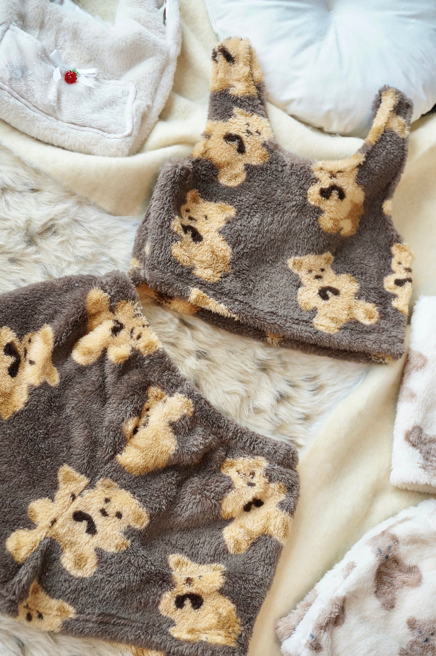 Teddy Hug pajamas set-Teddy Brown