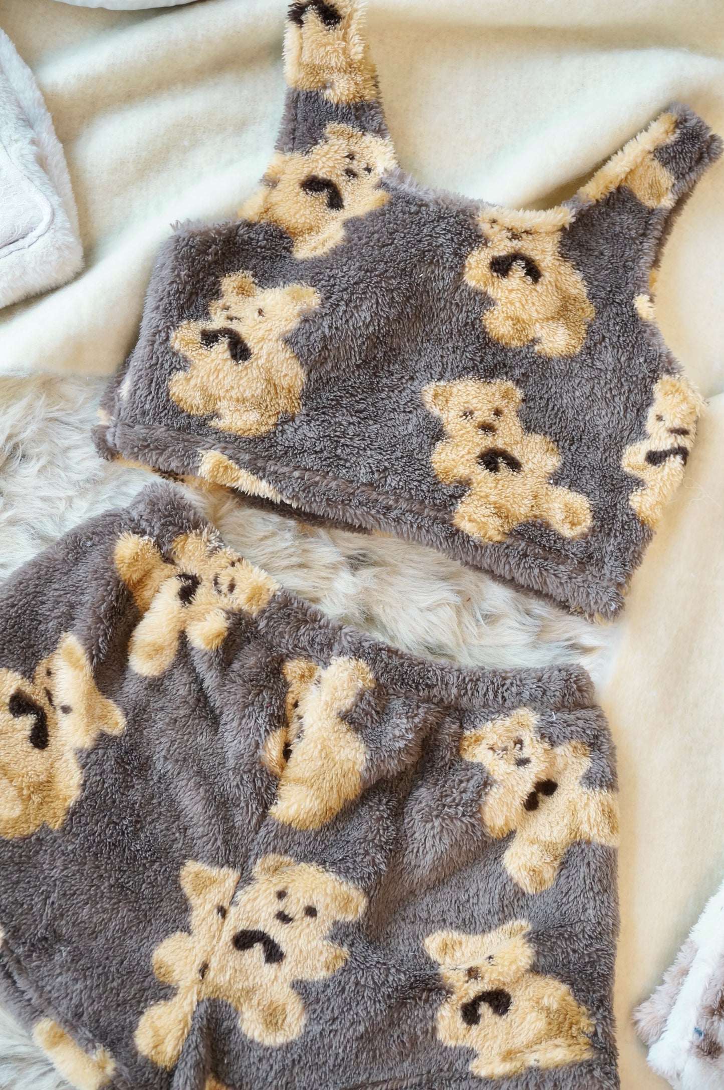 Teddy Hug pajamas set-Teddy Brown